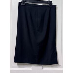 Dolce Gabbana 100% Virgin Wool Black Pencil Skirt Side Slit Size 42